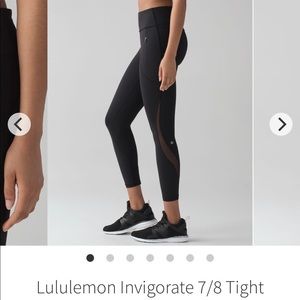 lululemon invigorate 7/8tight sz6 BLACK